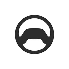 Car steering wheel and driver's hands icon symbol template black color editable. simple logo vector illustration for graphic and web design.