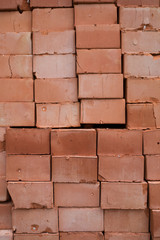 Obraz premium The piled red bricks