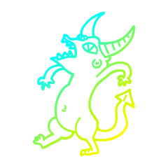 cold gradient line drawing cartoon halloween monster
