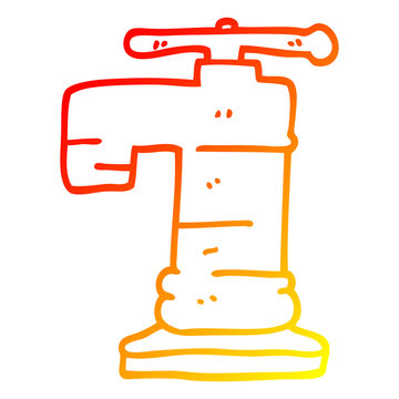 recommend clip art: warm gradient line drawing cartoon gold plated faucet