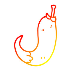 warm gradient line drawing cartoon chilli pepper