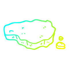 cold gradient line drawing cartoon old rock