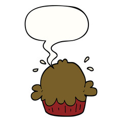 cute cartoon pie and speech bubble