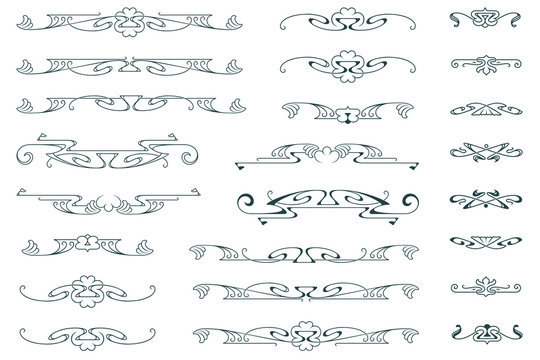 Set of floral and plant tribal tattoos. Vector vignette for labels, sticker and other design.