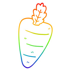 rainbow gradient line drawing cartoon carrot