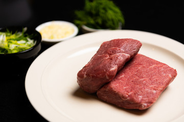 Fresh Raw Beef Steaks