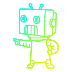 cold gradient line drawing cartoon robot