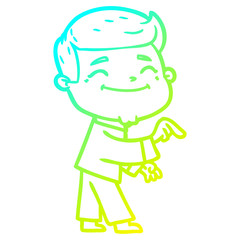 cold gradient line drawing happy cartoon man