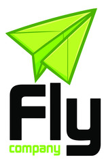 Cute and funny logo for paper plane store or company