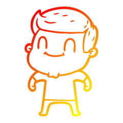 warm gradient line drawing cartoon friendly man