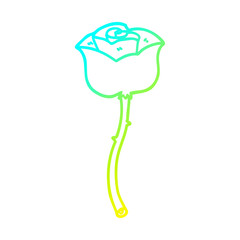 cold gradient line drawing cartoon rose