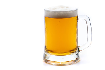 glass of beer on white background
