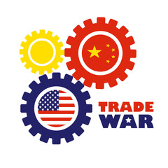 Trade war, USA versus China. America-China tariff business global exchange international.