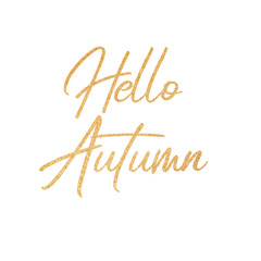 Hello autumn text banner illustration 