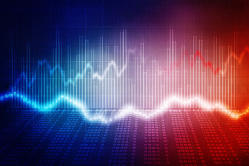 2d rendering Stock market online business concept. business Graph 