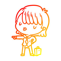 warm gradient line drawing efficient businesswoman giving orders