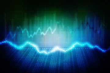 2d rendering Stock market online business concept. business Graph 