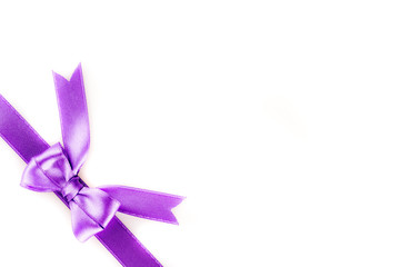 purple ribbon on white background