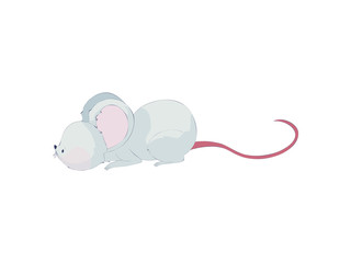 Cute cartoon rat. Vector illustration on white background.