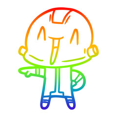 rainbow gradient line drawing cartoon robot
