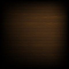 Abstract brown wooden background with black corners. Vector