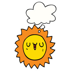 cartoon sun and thought bubble