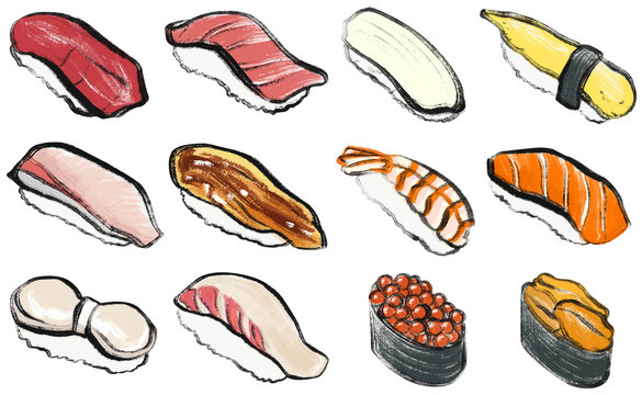 お寿司　イラスト