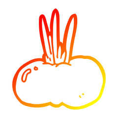 Fototapeta premium warm gradient line drawing cartoon vegetable