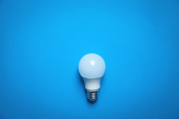 Light bulb in the blue background.