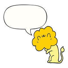 cartoon lion and speech bubble