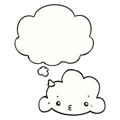 cute cartoon cloud and thought bubble