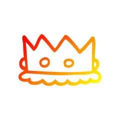 warm gradient line drawing cartoon royal crown