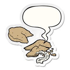 cartoon fortune cookies and speech bubble sticker