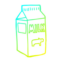 cold gradient line drawing cartoon milk carton