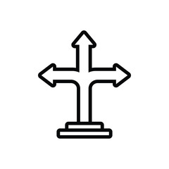 Black line icon for direction arrow 