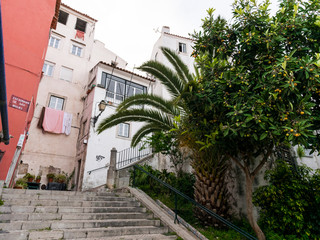 Fototapeta na wymiar Lisbon, Portugal: Alfama, stairs of Miguel.