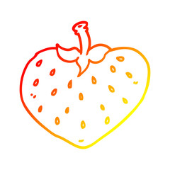 warm gradient line drawing cartoon strawberry