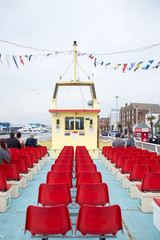 Upper deck of sightseeing boat
