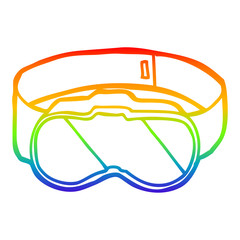rainbow gradient line drawing cartoon goggles