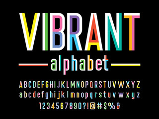 Trendy style colorful alphabet design