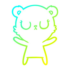 cold gradient line drawing peaceful cartoon bear