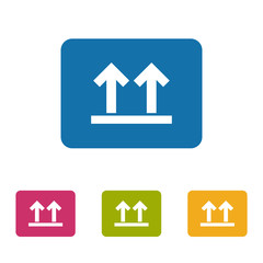 This Side Up Icon Symbol - Colorful Vector Illustration - Isolated On White Background