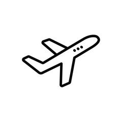 Black line icon for airplane 