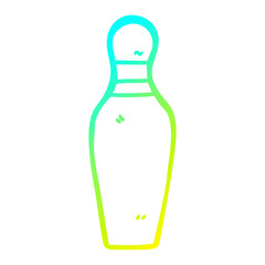cold gradient line drawing cartoon bowling pin