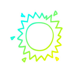 cold gradient line drawing cartoon sun