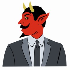 illustration of devil face , vector draw