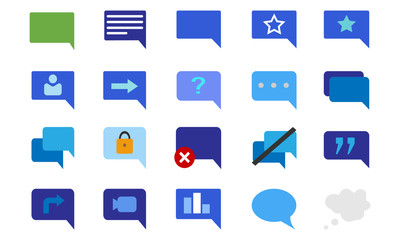Speech bubble icons set for dialogue and conversation