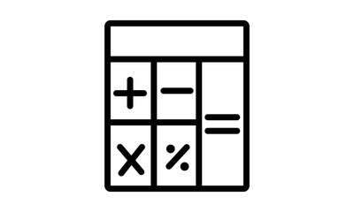 Calculator thin line icon vector image 