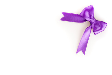 purple ribbon on white background