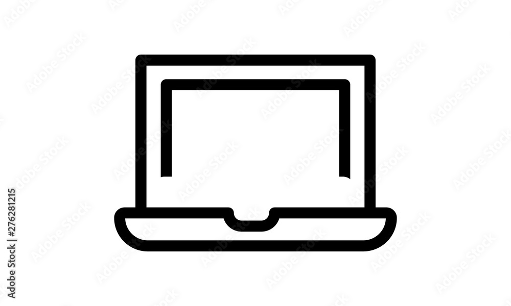 Poster laptop icon for computer and web services